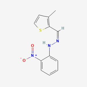 molecular formula C12H11N3O2S B3837344 3-methyl-2-thiophenecarbaldehyde (2-nitrophenyl)hydrazone 