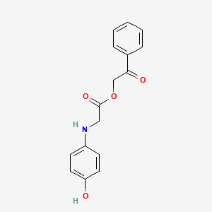 molecular formula C16H15NO4 B3837351 2-oxo-2-phenylethyl N-(4-hydroxyphenyl)glycinate 
