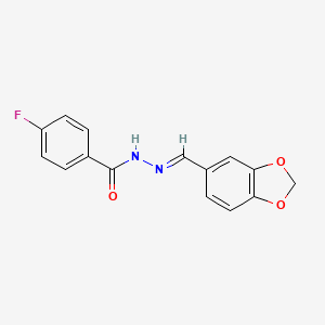 molecular formula C15H11FN2O3 B3837381 N'-(1,3-benzodioxol-5-ylmethylene)-4-fluorobenzohydrazide 