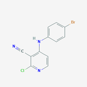 molecular formula C12H7BrClN3 B3837389 4-[(4-bromophenyl)amino]-2-chloronicotinonitrile 