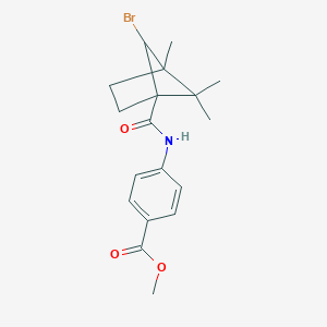 molecular formula C18H22BrNO3 B383739 Methyl 4-{[(6-bromo-4,5,5-trimethylbicyclo[2.1.1]hex-1-yl)carbonyl]amino}benzoate CAS No. 1005112-28-6