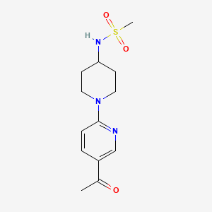 molecular formula C13H19N3O3S B3837396 N-[1-(5-acetyl-2-pyridinyl)-4-piperidinyl]methanesulfonamide 