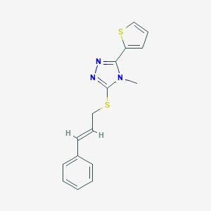 molecular formula C16H15N3S2 B383740 3-(cinnamylthio)-4-methyl-5-(thiophen-2-yl)-4H-1,2,4-triazole CAS No. 496776-01-3