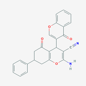 2'-amino-4,5'-dioxo-7'-phenyl-5',6',7',8'-tetrahydro-4H,4'H-3,4'-bichromene-3'-carbonitrile