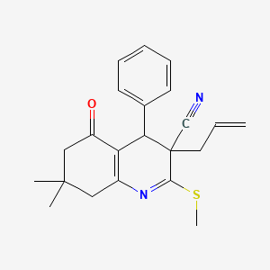 molecular formula C22H24N2OS B3837414 3-allyl-7,7-dimethyl-2-(methylthio)-5-oxo-4-phenyl-3,4,5,6,7,8-hexahydro-3-quinolinecarbonitrile 
