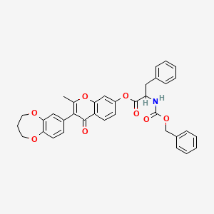 3-(3,4-dihydro-2H-1,5-benzodioxepin-7-yl)-2-methyl-4-oxo-4H-chromen-7-yl N-[(benzyloxy)carbonyl]phenylalaninate