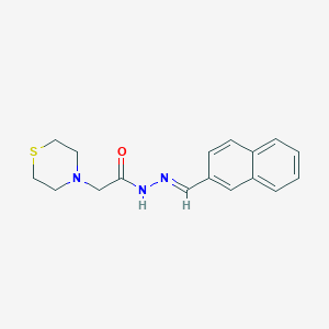 molecular formula C17H19N3OS B3837434 N'-(2-naphthylmethylene)-2-(4-thiomorpholinyl)acetohydrazide 