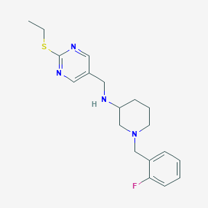 molecular formula C19H25FN4S B3837435 N-{[2-(ethylthio)-5-pyrimidinyl]methyl}-1-(2-fluorobenzyl)-3-piperidinamine 