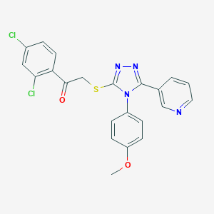 molecular formula C22H16Cl2N4O2S B383744 1-(2,4-dichlorophenyl)-2-{[4-(4-methoxyphenyl)-5-(3-pyridinyl)-4H-1,2,4-triazol-3-yl]sulfanyl}ethanone 