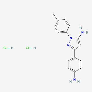 molecular formula C16H18Cl2N4 B3837448 3-(4-aminophenyl)-1-(4-methylphenyl)-1H-pyrazol-5-amine dihydrochloride 