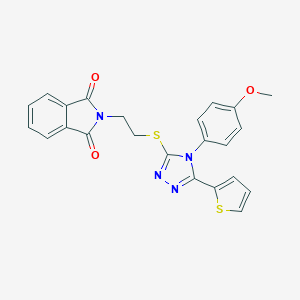 molecular formula C23H18N4O3S2 B383746 2-(2-{[4-(4-methoxyphenyl)-5-(2-thienyl)-4H-1,2,4-triazol-3-yl]sulfanyl}ethyl)-1H-isoindole-1,3(2H)-dione 