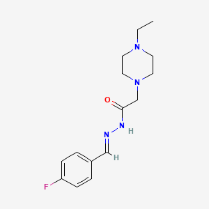 molecular formula C15H21FN4O B3837466 2-(4-ethyl-1-piperazinyl)-N'-(4-fluorobenzylidene)acetohydrazide 