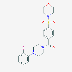 molecular formula C21H24FN3O4S B383749 4-[(4-{[4-(2-Fluorophenyl)-1-piperazinyl]carbonyl}phenyl)sulfonyl]morpholine 