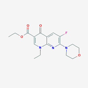 molecular formula C17H20FN3O4 B038375 1-Ethyl-6-fluoro-7-morpholin-4-YL-4-oxo-1,4-dihydro-[1,8]naphthyridine-3-carboxylic acid ethyl ester CAS No. 121998-11-6