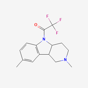 molecular formula C15H17F3N2O B3837508 2,8-二甲基-5-(三氟乙酰基)-2,3,4,4a,5,9b-六氢-1H-吡啶并[4,3-b]吲哚 