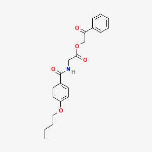molecular formula C21H23NO5 B3837520 2-oxo-2-phenylethyl N-(4-butoxybenzoyl)glycinate 