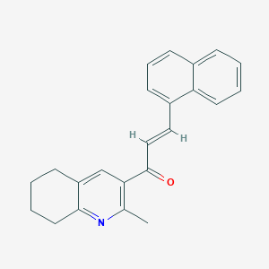 molecular formula C23H21NO B3837537 1-(2-methyl-5,6,7,8-tetrahydro-3-quinolinyl)-3-(1-naphthyl)-2-propen-1-one 