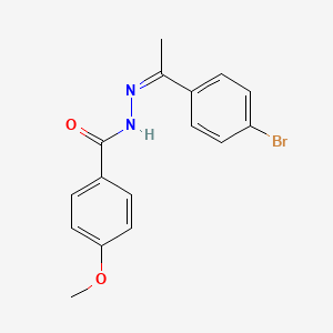 molecular formula C16H15BrN2O2 B3837542 N'-[1-(4-bromophenyl)ethylidene]-4-methoxybenzohydrazide 