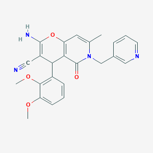 2-amino-4-(2,3-dimethoxyphenyl)-7-methyl-5-oxo-6-(pyridin-3-ylmethyl)-4H-pyrano[3,2-c]pyridine-3-carbonitrile