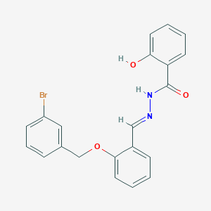 molecular formula C21H17BrN2O3 B3837576 N'-{2-[(3-bromobenzyl)oxy]benzylidene}-2-hydroxybenzohydrazide 