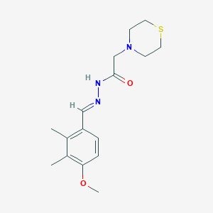 molecular formula C16H23N3O2S B3837591 N'-(4-methoxy-2,3-dimethylbenzylidene)-2-(4-thiomorpholinyl)acetohydrazide 