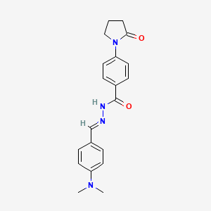 molecular formula C20H22N4O2 B3837598 N'-[4-(dimethylamino)benzylidene]-4-(2-oxo-1-pyrrolidinyl)benzohydrazide 
