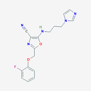 2-[(2-Fluorophenoxy)methyl]-5-[3-(1-imidazolyl)propylamino]-4-oxazolecarbonitrile