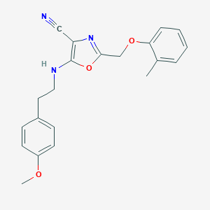 5-{[2-(4-Methoxyphenyl)ethyl]amino}-2-[(2-methylphenoxy)methyl]-1,3-oxazole-4-carbonitrile