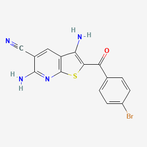 molecular formula C15H9BrN4OS B3837621 3,6-diamino-2-(4-bromobenzoyl)thieno[2,3-b]pyridine-5-carbonitrile 