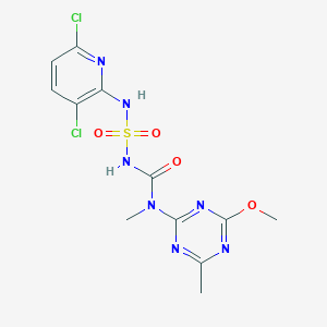 molecular formula C12H13Cl2N7O4S B3837626 N-(3,6-dichloro-2-pyridinyl)-N'-{[(4-methoxy-6-methyl-1,3,5-triazin-2-yl)(methyl)amino]carbonyl}sulfamide 
