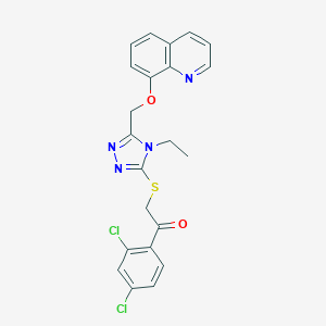 1-(2,4-dichlorophenyl)-2-({4-ethyl-5-[(8-quinolinyloxy)methyl]-4H-1,2,4-triazol-3-yl}sulfanyl)ethanone