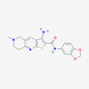 molecular formula C19H18N4O3S B383764 3-amino-N-(1,3-benzodioxol-5-yl)-6-methyl-5,6,7,8-tetrahydrothieno[2,3-b][1,6]naphthyridine-2-carboxamide 
