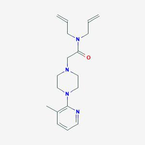 molecular formula C18H26N4O B3837666 N,N-diallyl-2-[4-(3-methylpyridin-2-yl)piperazin-1-yl]acetamide 