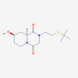 molecular formula C14H24N2O3S B3837672 (8R*,9aS*)-2-[2-(tert-butylthio)ethyl]-8-hydroxytetrahydro-2H-pyrido[1,2-a]pyrazine-1,4(3H,6H)-dione 