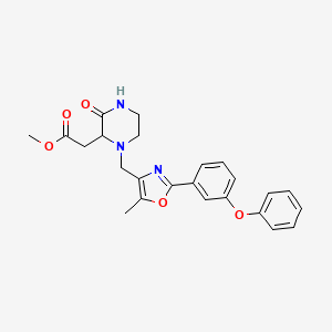 molecular formula C24H25N3O5 B3837678 methyl (1-{[5-methyl-2-(3-phenoxyphenyl)-1,3-oxazol-4-yl]methyl}-3-oxo-2-piperazinyl)acetate 