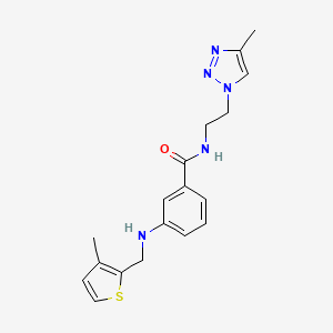 molecular formula C18H21N5OS B3837694 3-{[(3-methyl-2-thienyl)methyl]amino}-N-[2-(4-methyl-1H-1,2,3-triazol-1-yl)ethyl]benzamide 
