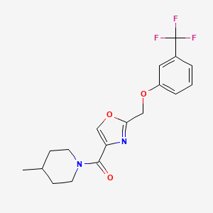 molecular formula C18H19F3N2O3 B3837697 4-methyl-1-[(2-{[3-(trifluoromethyl)phenoxy]methyl}-1,3-oxazol-4-yl)carbonyl]piperidine 
