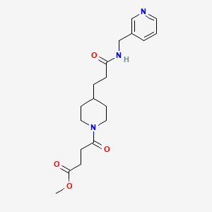 molecular formula C19H27N3O4 B3837716 methyl 4-oxo-4-(4-{3-oxo-3-[(3-pyridinylmethyl)amino]propyl}-1-piperidinyl)butanoate 
