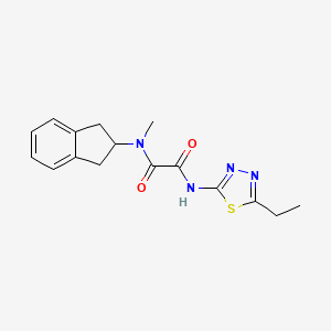 molecular formula C16H18N4O2S B3837728 N-(2,3-dihydro-1H-inden-2-yl)-N'-(5-ethyl-1,3,4-thiadiazol-2-yl)-N-methylethanediamide 