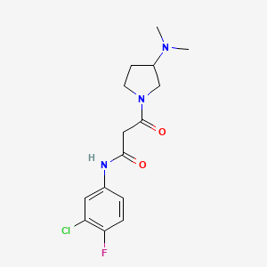molecular formula C15H19ClFN3O2 B3837733 N-(3-chloro-4-fluorophenyl)-3-[3-(dimethylamino)pyrrolidin-1-yl]-3-oxopropanamide 