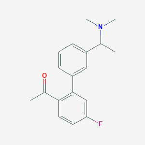 molecular formula C18H20FNO B3837734 1-{3'-[1-(dimethylamino)ethyl]-5-fluorobiphenyl-2-yl}ethanone 