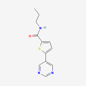 molecular formula C12H13N3OS B3837788 N-propyl-5-pyrimidin-5-ylthiophene-2-carboxamide 