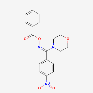 molecular formula C18H17N3O5 B3837803 N-(benzoyloxy)-1-(4-morpholinyl)-1-(4-nitrophenyl)methanimine 