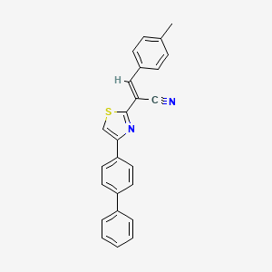 molecular formula C25H18N2S B3837804 2-[4-(4-biphenylyl)-1,3-thiazol-2-yl]-3-(4-methylphenyl)acrylonitrile 