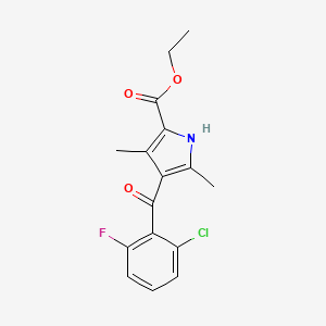 molecular formula C16H15ClFNO3 B3837815 ethyl 4-(2-chloro-6-fluorobenzoyl)-3,5-dimethyl-1H-pyrrole-2-carboxylate 