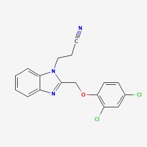 molecular formula C17H13Cl2N3O B3837834 3-{2-[(2,4-dichlorophenoxy)methyl]-1H-benzimidazol-1-yl}propanenitrile 