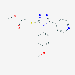 molecular formula C17H16N4O3S B383786 methyl 2-((4-(4-methoxyphenyl)-5-(pyridin-4-yl)-4H-1,2,4-triazol-3-yl)thio)acetate CAS No. 496775-98-5