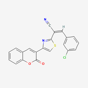 molecular formula C21H11ClN2O2S B3837865 3-(3-chlorophenyl)-2-[4-(2-oxo-2H-chromen-3-yl)-1,3-thiazol-2-yl]acrylonitrile 