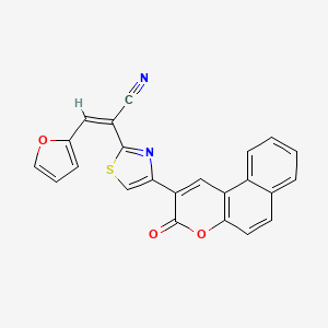 molecular formula C23H12N2O3S B3837873 3-(2-furyl)-2-[4-(3-oxo-3H-benzo[f]chromen-2-yl)-1,3-thiazol-2-yl]acrylonitrile 