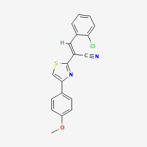 molecular formula C19H13ClN2OS B3837880 3-(2-chlorophenyl)-2-[4-(4-methoxyphenyl)-1,3-thiazol-2-yl]acrylonitrile 